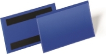 Hyldeforkant lagerlomme/etiketholder blå med magnet 150x67 mm - (50 stk.)