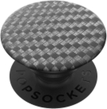 PopSockets Swappable PopGrip - Fingergrep/stativ for mobiltelefon, nettbrett - Carbonite Weave - svart (trekkspill), svart (plattform)
