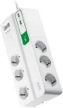 APC SurgeArrest Essential - Overspenningsavleder - AC 230 V - 2300 watt - utgangskontakter: 6 - 2 m kabel - Tyskland - hvit