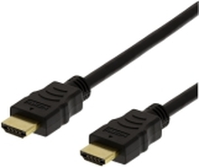 DELTACO HDMI-1010D-FLEX - High Speed - HDMI-kabel med Ethernet - HDMI hann til HDMI hann - 1 m - 4K-støtte
