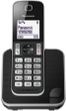 Panasonic KX-TGD310, DECT telefon, Høytalertelefon, 120 oppføringer, Ringe-ID, Svart, Hvit