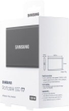 Samsung T7 MU-PC500T - SSD - kryptert - 500 GB - ekstern (bærbar) - USB 3.2 Gen 2 (USB-C kontakt) - 256-bit AES - titangrå