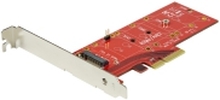 StarTech.com M2 PCIe SSD Adapter - x4 PCIe 3.0 NVMe / AHCI / NGFF / M-Key - Low Profile and Full Profile - SSD PCIe M.2 Adapter (PEX4M2E1) - Grensesnittsadapter - M.2 - Expansion Slot to M.2 - M.2 Card - PCIe x4 - rød - for P/N: BNDTB10GI, BNDTB210GSFP, B