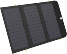 Sandberg Active Solar Charger - Solenergibank / Powerbank - Li-pol - 10000mAh - 21 watt - 3 A (2 x USB, USB-C) - på kabel: Micro-USB