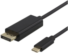 DELTACO USBC-DP100 - DisplayPort-kabel - 24 pin USB-C (hann) til DisplayPort (hann) - 1 m - 4K-støtte - svart