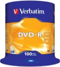 Verbatim - 100 x DVD-R - 4.7 GB 16x - matt sølv - spindel