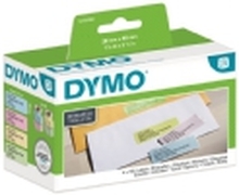 DYMO LabelWriter - Permanet adhesiv - blå, gul, grønn, rosa - 28 x 89 mm 520 etikett(er) (4 rull(er) x 130) adresselapper