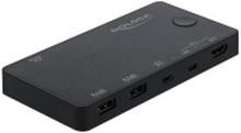 Delock HDMI / USB-C KVM Switch 4K 60 Hz with USB 2.0 - KVM / lyd / USB-svitsj - 1 lokalbruker - stasjonær