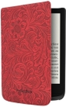 PocketBook Comfort - Lommebok for eBook-leser - 100 % polyuretan - røde blomster - for PocketBook Basic Lux 2, Touch HD 3, Touch Lux 4