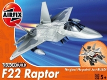 Airfix QUICK BUILD F22 Raptor, Fixed-wing aircraft model, Monteringssett, F22 Raptor, Alle kjønn, Plast, 24 stykker