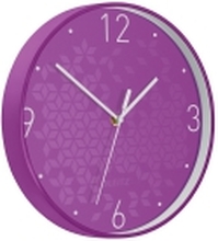 Leitz WOW - Klokke - kvarts - veggmonterbar - 29 cm - purple with geometric pattern