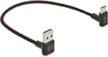 Delock Easy - USB-kabel - USB (hann) up/down angled, reversible til USB-C (hann) up/down angled, reversible - 20 cm - svart