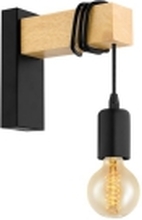 Eglo Townshend - Vegglampe - 1 sokkel - E27 - svart, brun