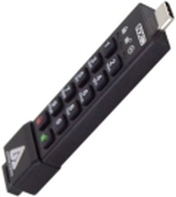 Apricorn Aegis Secure Key 3NXC - USB-flashstasjon - kryptert - 16 GB - USB-C 3.2 Gen 1 - FIPS 140-2 Level 3 - TAA-samsvar