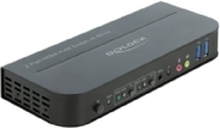 Delock HDMI KVM Switch 4K 60 Hz with USB 3.0 and Audio - KVM / lyd / USB-svitsj - 2 x KVM/lyd/USB - 1 lokalbruker - stasjonær