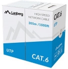 Lanberg - Samlet kabel - 305 m - UTP - CAT 6 - solid - grå, RAL 7035