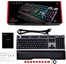 XPG SUMMONER - Tastatur - bakbelysning - USB - tastsvitsj: CHERRY MX Speed RGB Silver-svitsjer - rødmetallsgrå