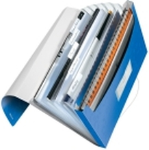Leitz WOW - Dokumentmappe - kan utvides - 6 rom - 6 deler - for A4 - med fliker - metallic blå