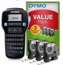 DYMO LabelMANAGER 160 - Value Pack - etikettmaker - S/H - termotransfer - Rull (1,2 cm) - 180 dpi - inntil 12 mm/sek - svart