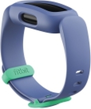 Fitbit Ace 3 - Svart - aktivitetssporer med bånd - silikon - kosmisk blå / astrogrønn - display 0.72 - monokrom - Bluetooth - 19.3 g