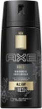 AXE Gold 150ml, Menn, Deodorant, Spray deodorant, 150 ml, 48 timer, Oud wood, Dark vanila