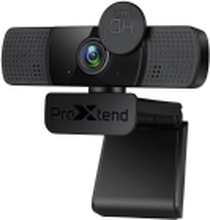 ProXtend X302 Full HD - Webkamera - farge - 1920 x 1080 piksler (30fps) - lyd - USB - Indbygget personvernfilter - Sort