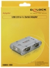 Delock USB 2.0 to 4 port serial HUB - Seriell adapter - USB 2.0 - RS-232 x 4