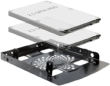 Delock Installation frame 3.5 > 2 x 2.5 HDD - Uttagbar harddiskramme - fra 3,5 til 2,5 - svart