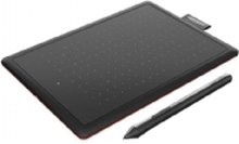 Wacom One by Wacom - Digitaliserer - høyre- og venstrehåndet - 21.6 x 13.5 cm - elektromagnetisk - kablet - USB - svart, rød