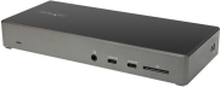 StarTech.com USB C Dock - Triple 4K Monitor USB Type-C Docking Station - 100W Power Delivery - DP 1.4 Alt Mode & DSC, 2x DisplayPort 1.4/HDMI 2.0 - 6xUSB (2x 10Gbps) - Windows/Chrome - Dokkingstasjon - USB-C - HDMI, 2 x DP - 1GbE - 100 watt