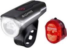 SIGMA Light set Aura 60 USB/ Nugget II Black/ red Li-ion, 60 lux (standard), 30 lux (Mid), 18 lux (eco), USB-rechargable