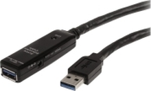 StarTech.com 3m USB 3.0 Active Extension Cable - M/F - 3m USB 3.0 Extension Cable - USB 3.0 repeater Cable (USB3AAEXT3M) - USB-forlengelseskabel - USB-type A (hann) til USB-type A (hunn) - USB 3.0 - 3 m - aktiv - svart - for P/N: PEXUSB3S42V, PEXUSB3S44V,