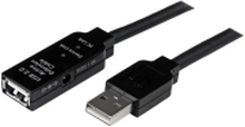 StarTech.com 10m USB 2.0 Active Extension Cable M/F - 10 meter USB 2.0 Repeater / Extender Cable USB A (M) to USB A (F) 10 m Black - 3 ft (USB2AAEXT10M) - USB-forlengelseskabel - USB (hunn) til USB (hann) - USB 2.0 - 10 m - aktiv - svart - for P/N: LTUB1M