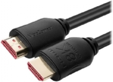 MicroConnect - Ultra High Speed - HDMI-kabel med Ethernet - HDMI hann til HDMI hann - 2 m - svart - støtte for Dolby TrueHD, 8 K 60 Hz (7680 x 4320) støtte