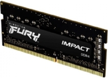Kingston FURY Impact - DDR4 - modul - 16 GB - SO DIMM 260-pin - 3200 MHz / PC4-25600 - CL20 - 1.2 V - ikke-bufret - ikke-ECC - svart