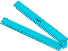 Linex folde lineal 15/30 cm transparent blå