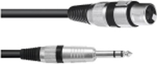 Omnitronic 30225195 XLR Adapterkabel [1x XLR-Stecker 3 polig - 1x Klinkenstecker 6,3 mm (stereo)] 0,90 m Schwarz (30225195)
