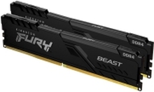 Kingston FURY Beast - DDR4 - sett - 16 GB: 2 x 8 GB - DIMM 288-PIN - 3200 MHz / PC4-25600 - CL16 - 1,35 V - ubuffret - ikke-ECC - svart