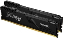 Kingston FURY Beast - DDR4 - sett - 16 GB: 2 x 8 GB - DIMM 288-pin - 2666 MHz / PC4-21300 - CL16 - 1.2 V - ikke-bufret - ikke-ECC - svart