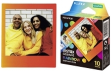 Fujifilm Instax Square Rainbow - Hurtigvirkende fargefilm - 10 eksponeringer