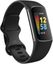 Fitbit Charge 5 - Rustfritt grafittstål - aktivitetssporer med uendelighetsbånd - silikon - svart - håndleddstørrelse: 130-210 mm - display 1.04 - Bluetooth, NFC