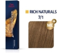 Wella Koleston Perfect Me+ Rich Naturals, Blond, 7/1, Unisex, 60 ml, Alle hårtyper, Shine (lys)