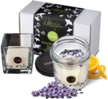 Klareko Klareko, Exclusive Set - Brush Washing Set + Candle 200g - Gift Package, Lavender