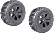 Reely 1:10 Buggy Complete Wheels Multipin 6-eiker svart 1 par (RE-6538497)