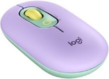 Logitech POP Mouse Wireless (Med emoji-tast) - Mus - Høyre- og venstrehendt - Optisk - Trådløs - Bluetooth (kompatibel med Logi Bolt USB-mottaker) - Daydream Mint