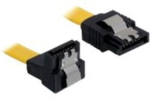 Delock Cable SATA - SATA-kabel - Serial ATA 150/300/600 - SATA (hunn) til SATA (hunn) - 20 cm - nedvinklet kontakt, låst, rett kontakt - gul