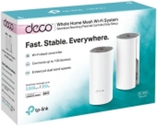 TP-Link Deco E4 - Wi-Fi-system (2 routere) - op til 2800 sq.ft - mesh - 802.11a/b/g/n/ac - Dual Band - (Understøtter max. 100 mbps)