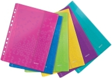 Leitz WOW - Arkbeskytter med sidemating - for A4 - kapasitet: 40 ark - blå, grønn, oransje, fiolett, rosa, isblå (en pakke 6)