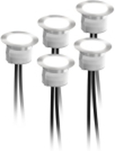 DELTACO Decklights Extension Kit - Gulvinnebygd lyskaster - LED - 0.7 W - RGB / varmt hvitt lys - sølv (en pakke 5) - for SMART HOME SH-DLK01