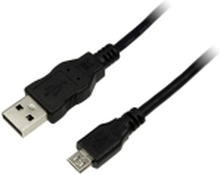 LogiLink 0.60m USB A-USB Micro B, 0,60 m, USB A, Micro-USB B, USB 2.0, Hankjønn/hankjønn, Sort